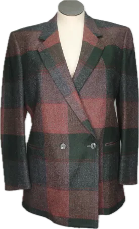 80s Majer Gordon Dusty Red Plaid Blazer    M