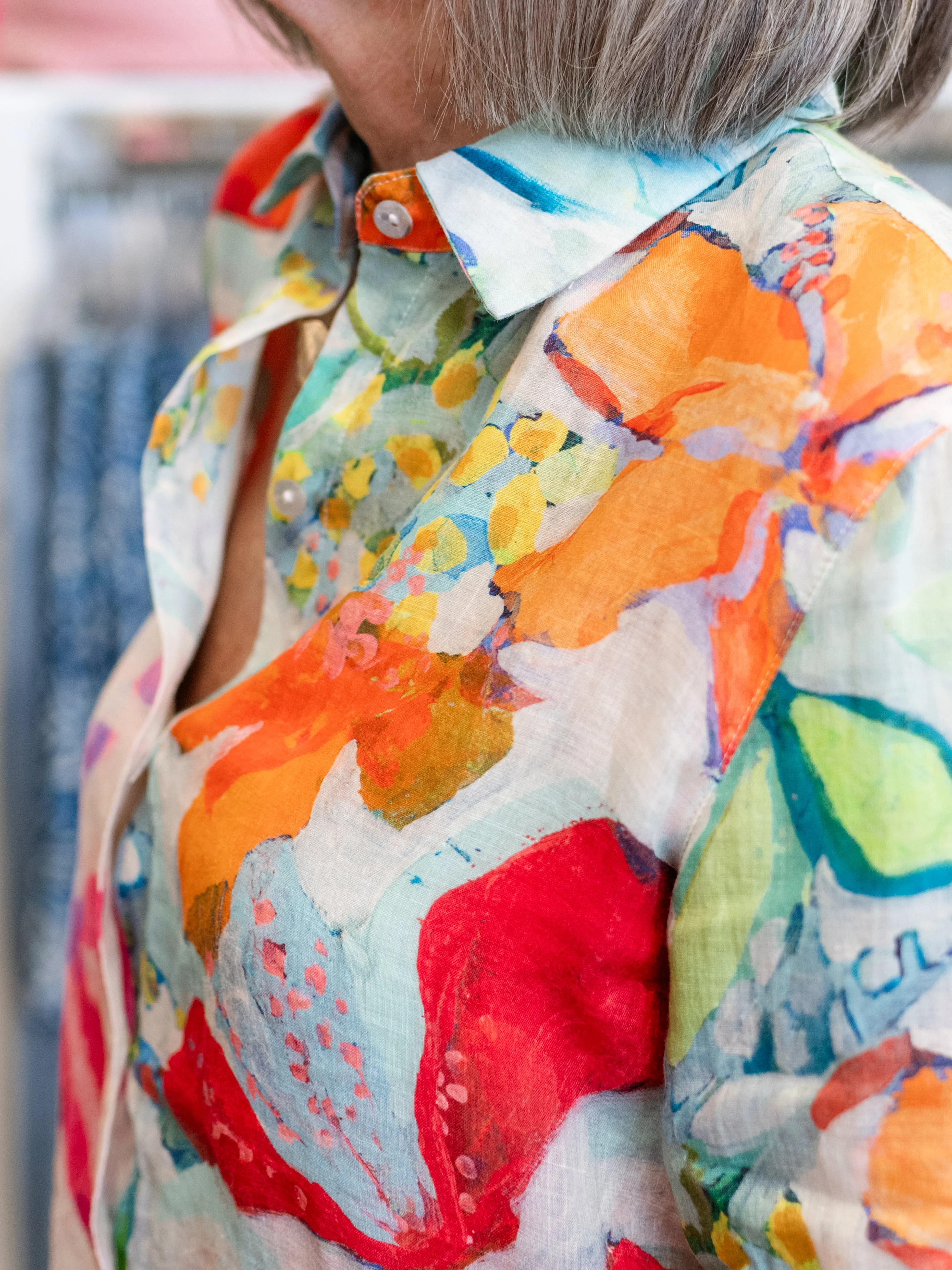 A Smattering of Spring Button Front Blouse by Claire Desjardins
