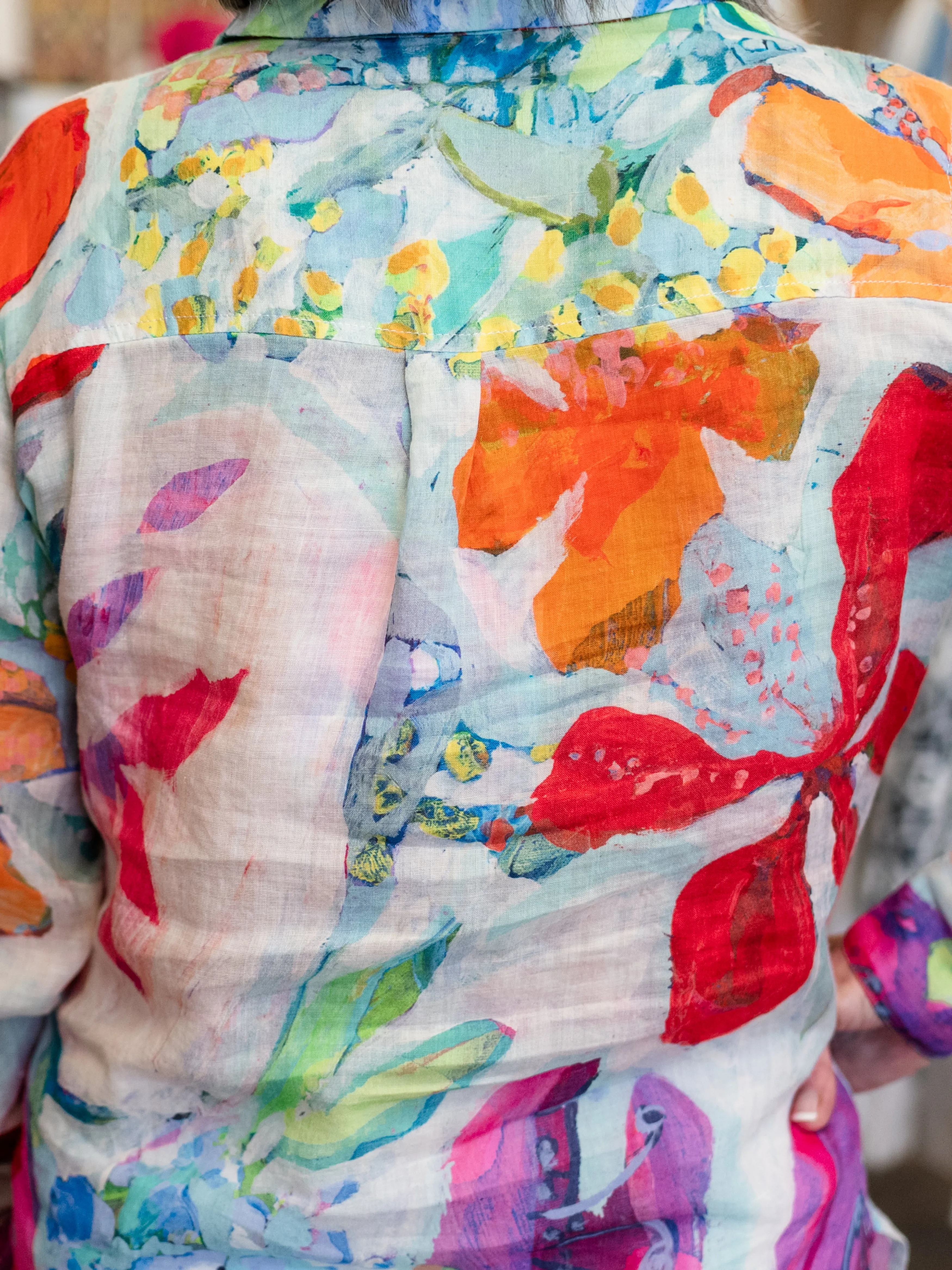A Smattering of Spring Button Front Blouse by Claire Desjardins