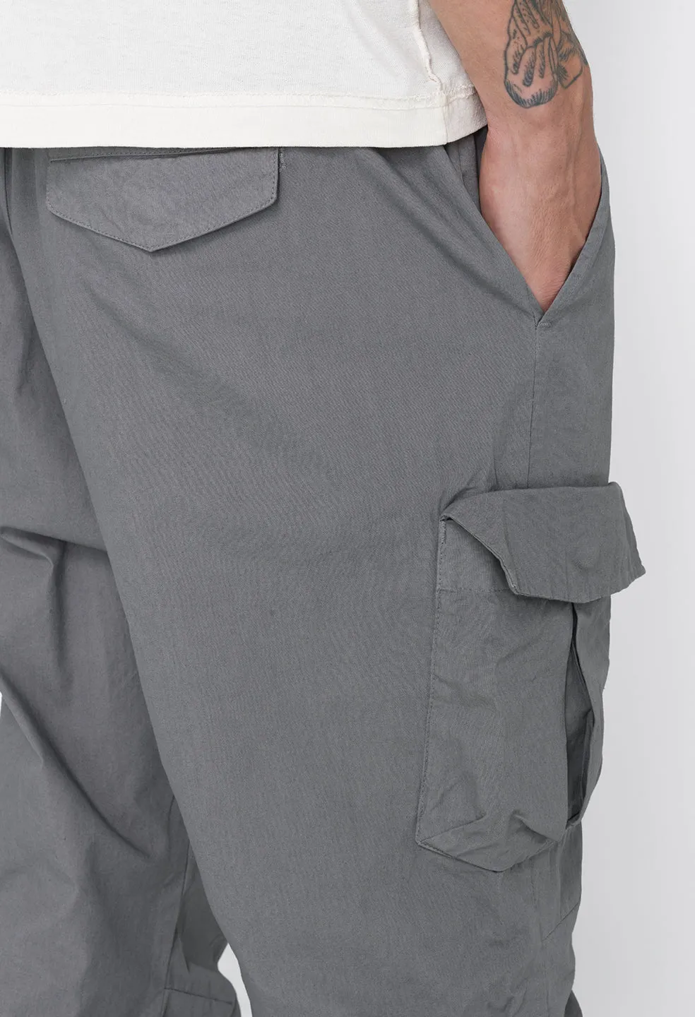Back Sateen Cargo Pants / Charcoal