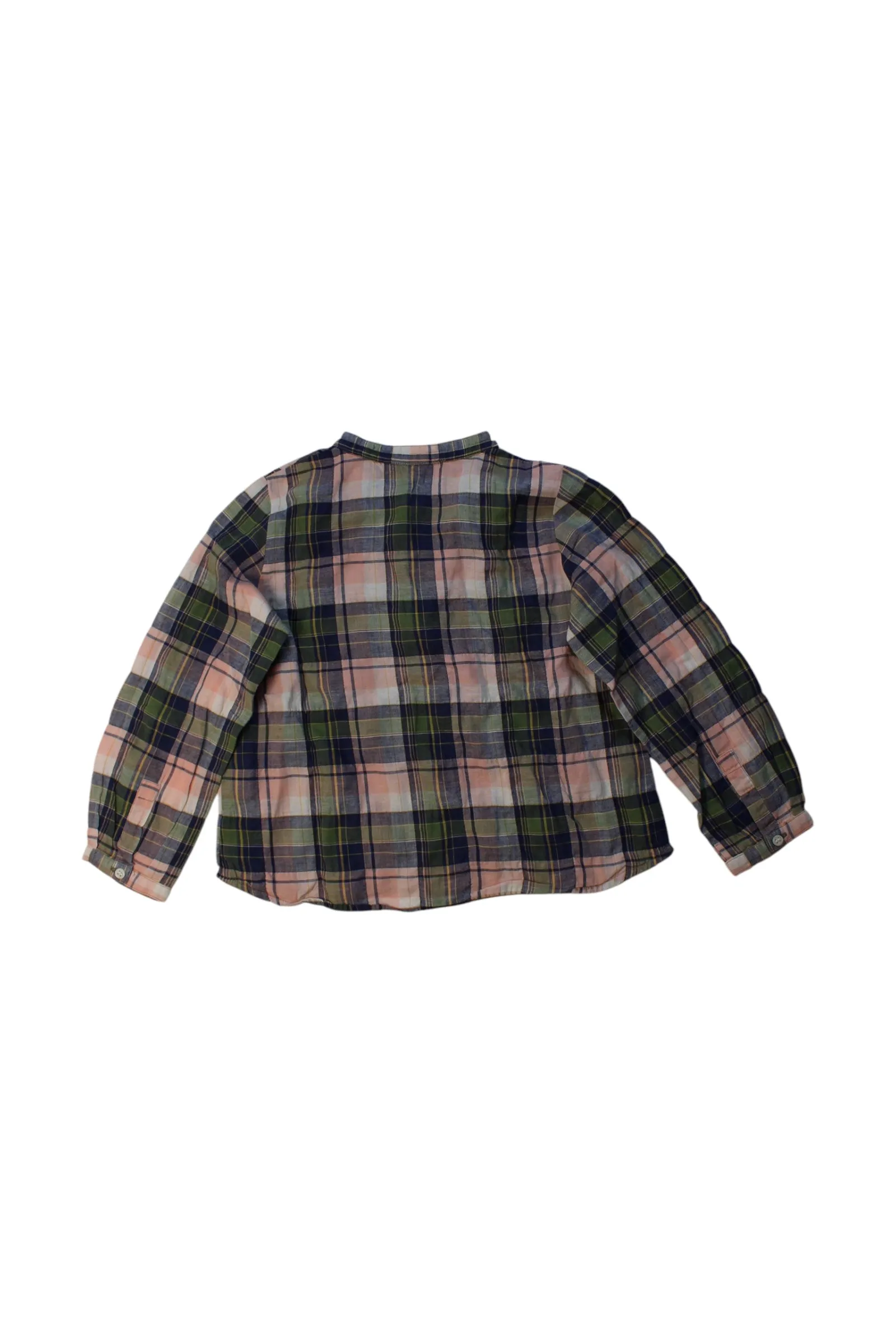 Bonpoint Plaid Long Sleeve Shirt 4T