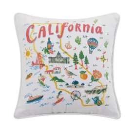 California Embroidered Pillow by Angela Staehling