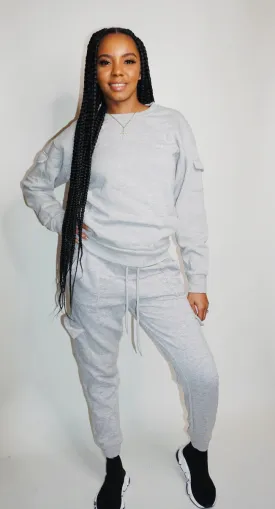 Heather Grey Jogger Sweatsuit Set