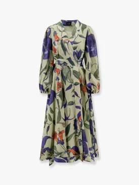 Ligea cotton long dress with multicolor print