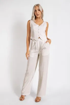 Linen Button Down Vest