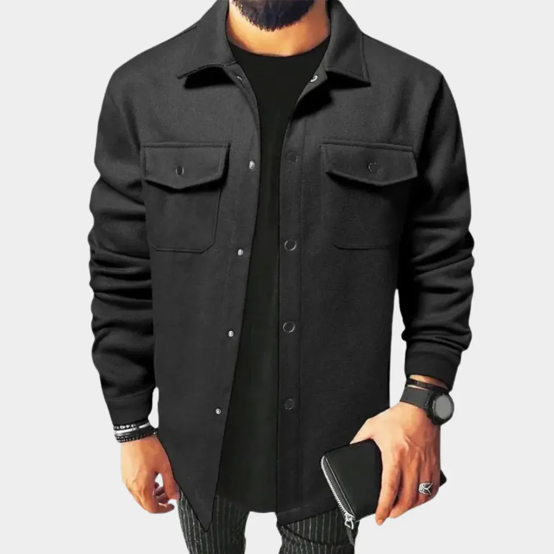 Men's Classic Solid Color Jacket  Workwear Overcoat  Casual European Streetwear  Multiple Colours