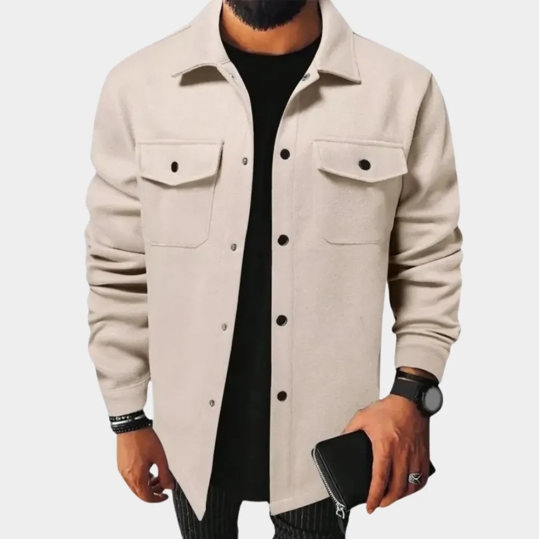 Men's Classic Solid Color Jacket  Workwear Overcoat  Casual European Streetwear  Multiple Colours