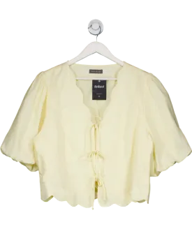 Mint Velvet Yellow Ramie scallop Puff Sleeve Shirt UK XL