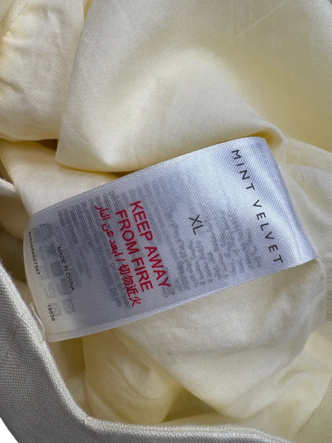 Mint Velvet Yellow Ramie scallop Puff Sleeve Shirt UK XL