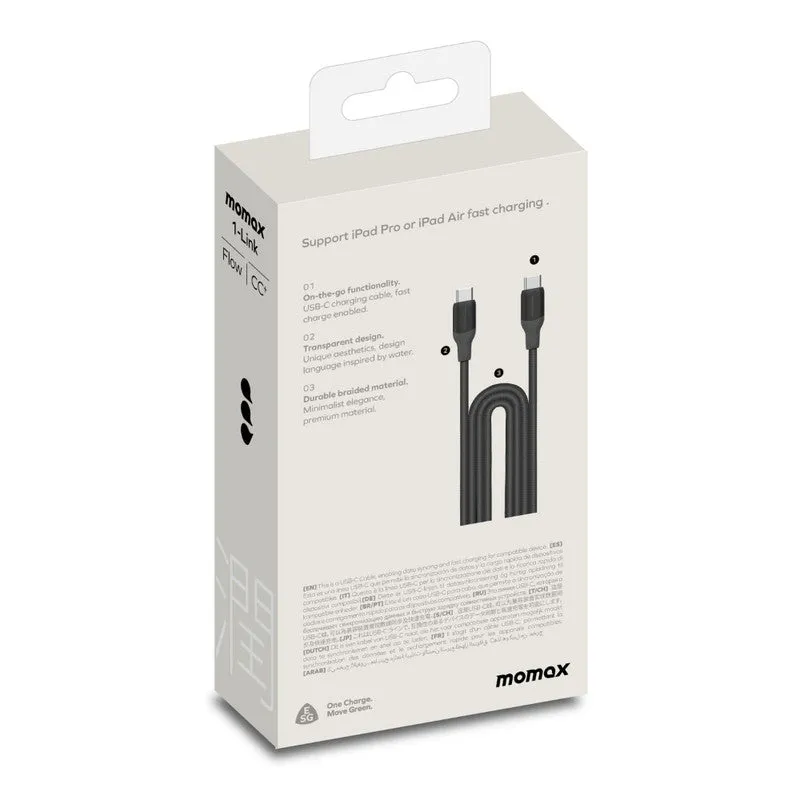 MOMAX 1 Link USB-C to USB-C Charging Cable 100W 3M - Black