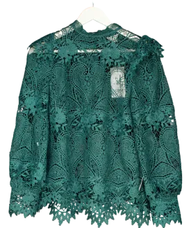 Monsoon Lilly Lace Blouse Green UK 10