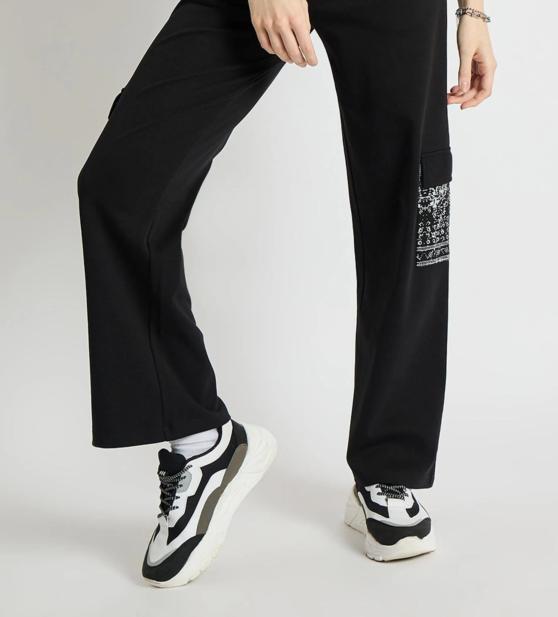 Mosaic Bandana Wide Leg Cargo Pants