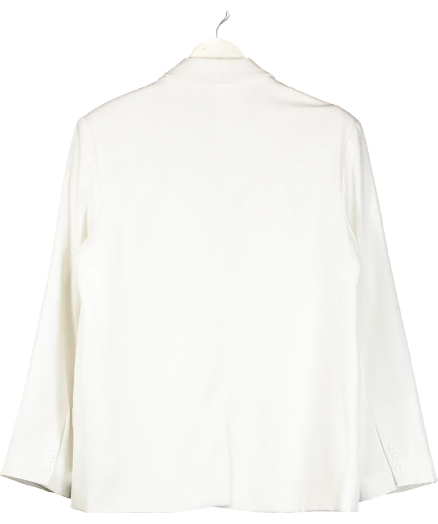 NA-KD White Oversize Straight Blazer UK 8