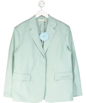 PANGAIA Blue Organic Cotton Oversized Tailored Blazer UK S
