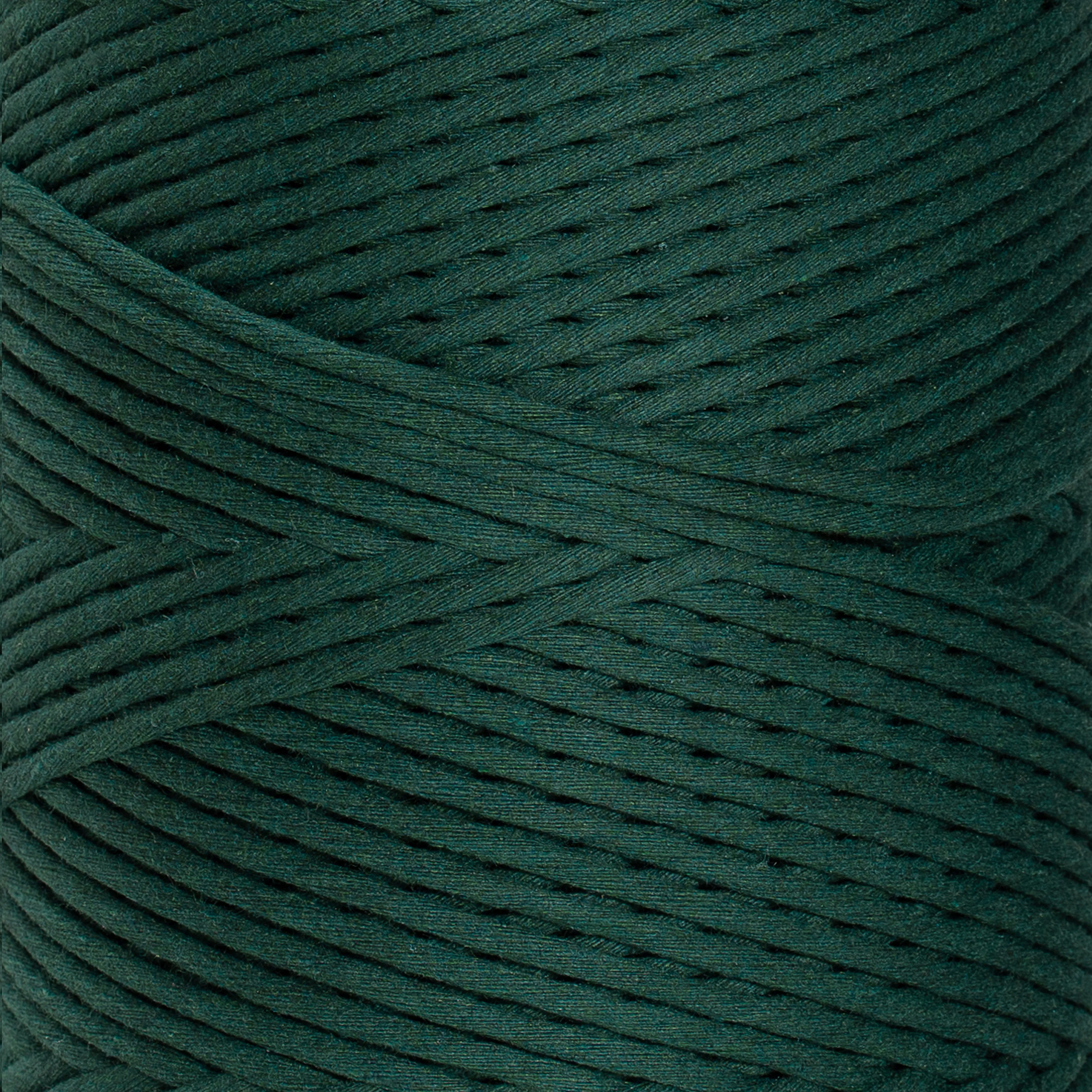 SOFT COTTON CORD ZERO WASTE 4 MM - 1 SINGLE STRAND - FOREST GREEN COLOR