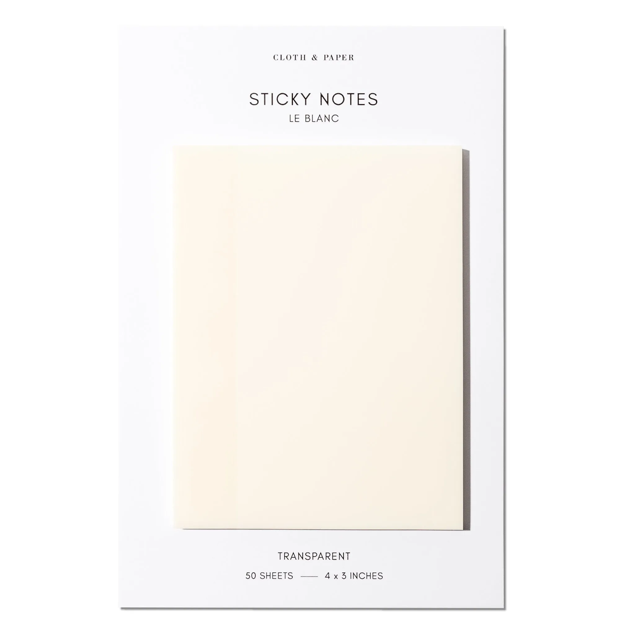 Transparent Rectangular Sticky Notes | Le Blanc | 4x3